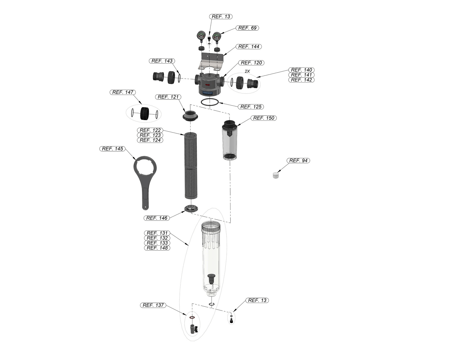 Vattenfilter NW280 | Partikelfilter för Storhushåll, Lantbruk & Företag - Vattenfilterhuset