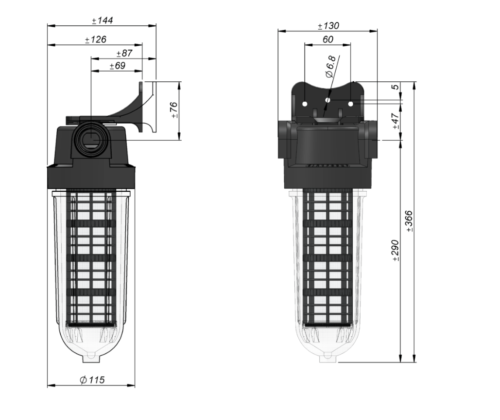 Vattenfilter egen brunn SL240 TE - Kol - filtrering Cintropur - Vattenfilterhuset